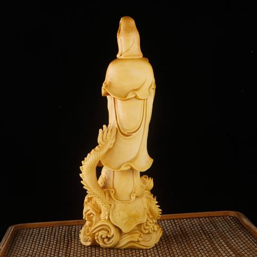 Huangyang wood carving crafts home Buddha Fengshui Buddha statue solid wood furniture for the safeguard and safe and sound of dragon