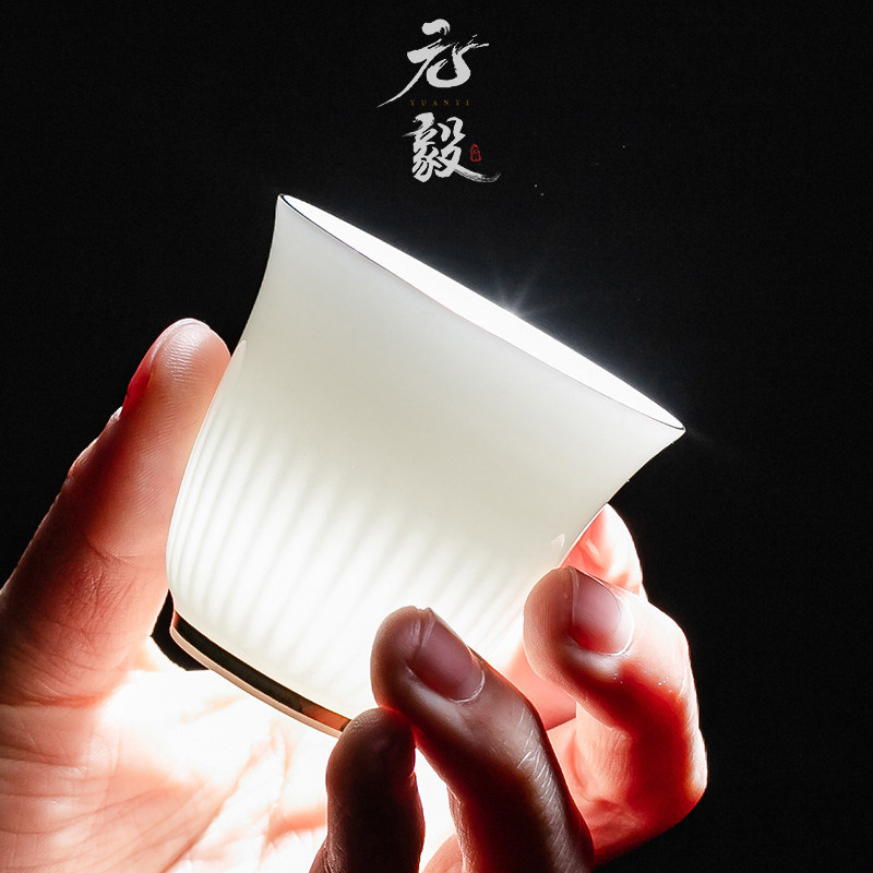 White Porcelain Teacup Cup Smelling Cup Tasting Cup ceramic Master's Cup Kung fu Tea with individual single cup with cup cushion