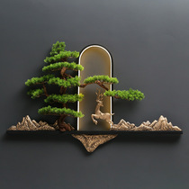 New Chinese Decorative Pendant Living Room Genguan Solid Simulation Greet Guests Pine Wall Decoration Tea Room Cear Shop Wall Decoration
