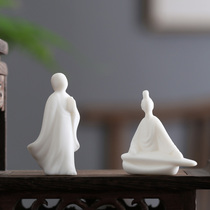 Micro-landscape bonsai pendulum pieces Decorative Ceramic Figure Pendulum Pieces Without Phase Small Monk Bertooth Caressing Fish Tank Zen accessories