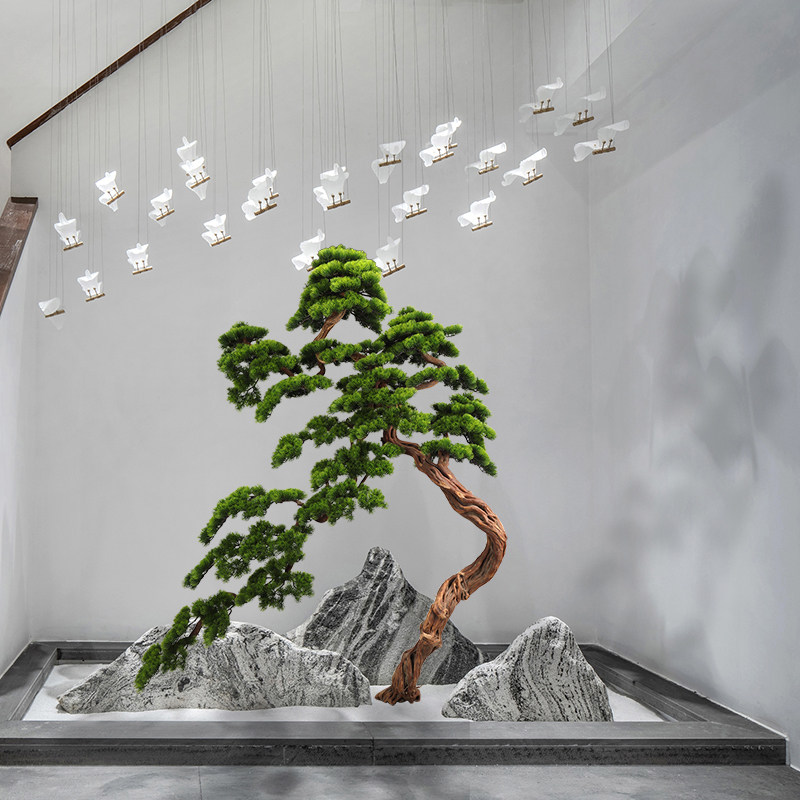 Simulation Pine greet pines Pinewood Pine Trees Merchants City Hotel Sales of the Prototype Board Room Greet Guests Pine Landscape Swing-Taobao