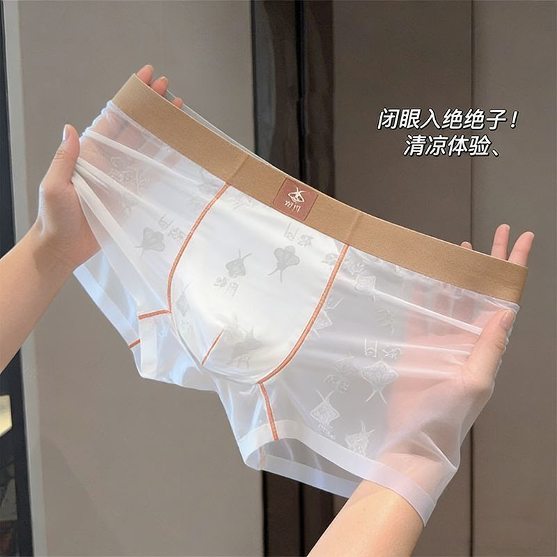 Men's Ice Silk Ultra-Thin Lace Transparent Mesh Breathable Antibacterial Silk Underwear Men's Sexy Lace Underwear Men's Ice Silk Ultra-Thin Lace Transparent Mesh Breathable Antibacterial Silk Underwear Men's Sexy Lace Underwear