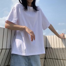 Fat sister straight shoulder short sleeve large size shirt female right angle shoulder short sleeve T-shirt short sleeve short sleeve white short sleeve loose