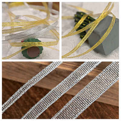 Shiny gold, silver, gold onion, gauze, ribbon, lace, webbing, diy, decorative materials, packaging, ribbon, accessories
