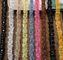 Heavy work string beads small fragrant wind with metal chain webbing hand-stitched crystal DIY clothing Cuff Ornament Accessories