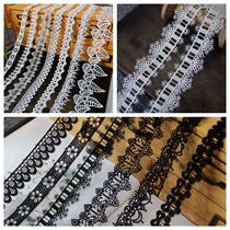 Fresh black and white lace small lace Polyester embroidery hollow three-dimensional embroidery Cheongsam clothing lace headdress accessories