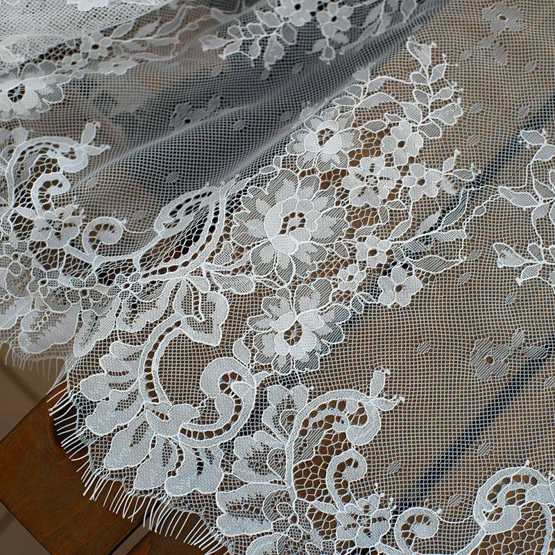 (3 mt/los) Chantilly Spitze Stoff 40 cm Wellenförmige Nylon Kleid Wimpern Spitze Französisch Spitze Stoffe – Detail 6