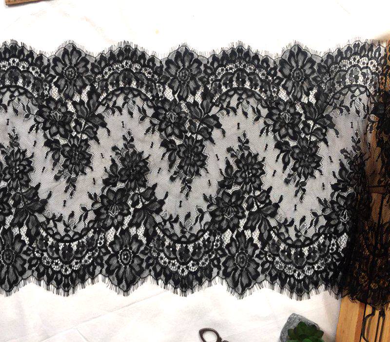 3 meters Long Fringing Black And White Eyelashes Lace Trim Accessories Fabric DIY Skirt Stitching Underwear Sewing Decorative