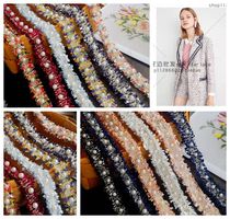 Small fragrant wind wool webbing Beaded pearl lace belt accessories DIY clothes jacket collar belt decorative materials