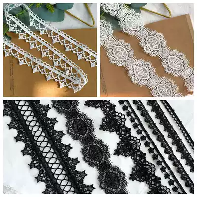 Lace small lace accessories black and white polyester fiber water soluble embroidery lace cheongsam dress necklace clothing accessories material material