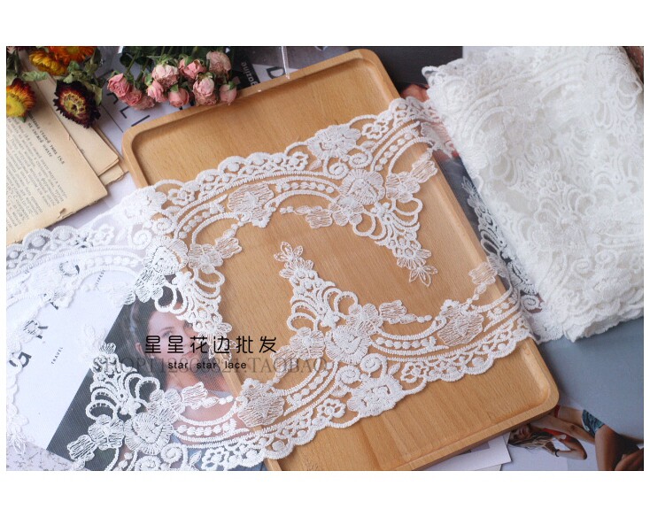 25cm wide lace mesh embroidery lace fabric diy table tablecloth head yarn wedding dress decoration accessories