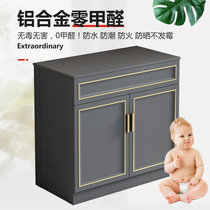 Aluminum alloy fish tank cabinet bottom cabinet sea water tank water grass aquarium cabinet light luxury European-style living room floor cabinet shelf customization