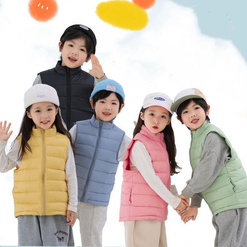 Lightweight Children's down Vest, New Autumn and Winter Style for Older Children, Boys and Girls, Outerwear Warm Vest