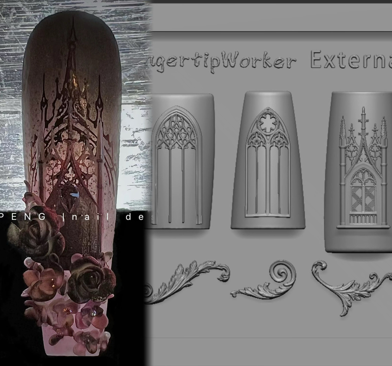 Fingertipworker Co-Branded with Externail|Original Niche Exquisite Floral Window Nail Art Mold Fingertipworker Co-Branded with Externail|Original Niche Exquisite Floral Window Nail Art Mold