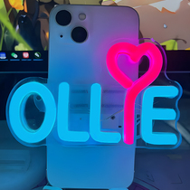 Celebrity concert support stick offline event fan support group mobile phone back clip neon mini luminous light sign