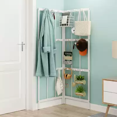 Jane Europe white corner porch coat rack, space corner floor hanging hanger against the wall triangle folding bag rack