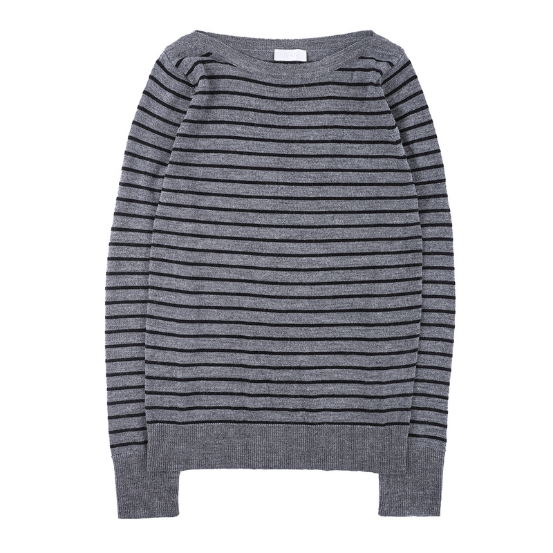 Tear Heaven Tear Dh Gray Striped Slim-Fit Sweater Hediboyskinny 100% Merino Wool