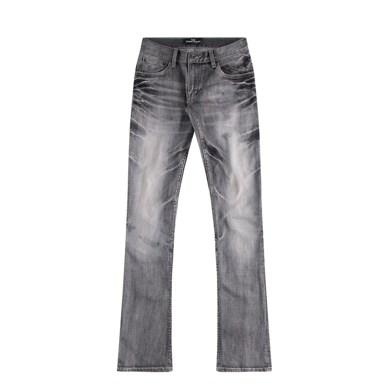 Torn Paradise Tear Gray Lightning Pattern Slim Fit Stretch Jeans Visual Style Lgb Skinny