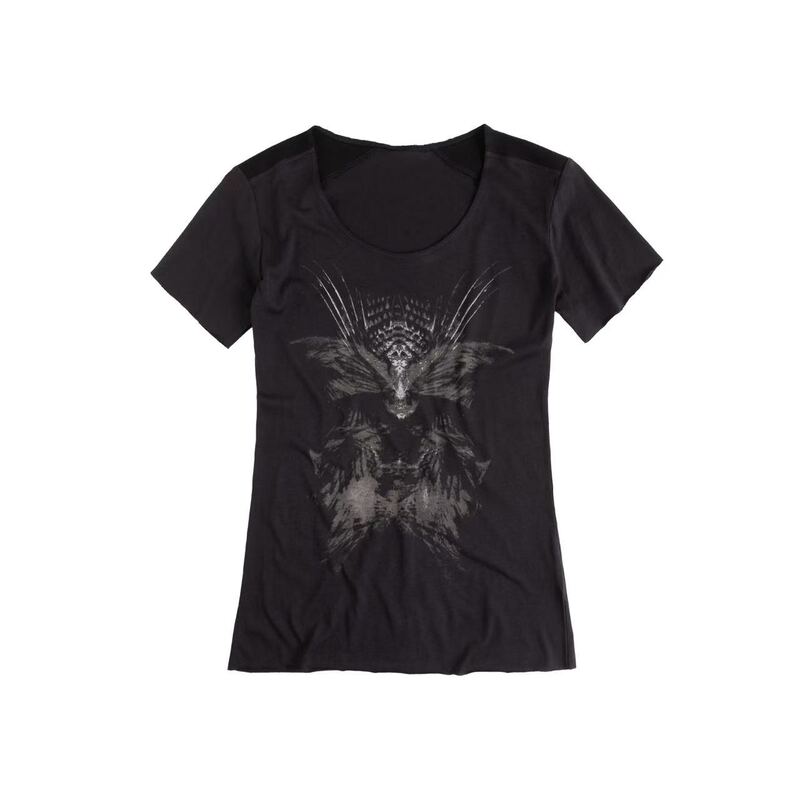 Tear the Heaven Tear Charcoal Black Reflection Totem Short Sleeve Slim Fit Printed T-Shirt Visual Style Skinny Tear the Heaven Tear Charcoal Black Reflection Totem Short Sleeve Slim Fit Printed T-Shirt Visual Style Skinny