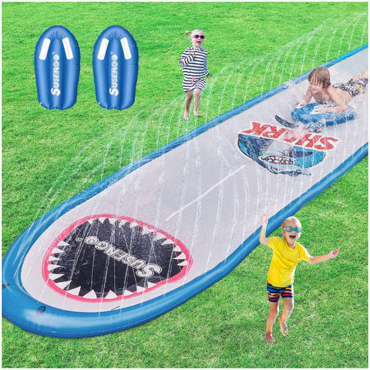 Summer Sprinkler Water Slide Children's Lawn Surfing Slide Inflatable Water Spray Game Mat Pvc Extra-Long Water Slide Mat