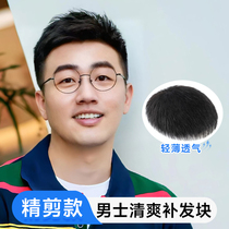 Wig male short hair hair refreshing breathable hair handsome straight shape natural no trace male head replenishment film