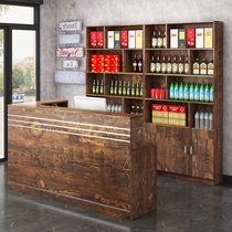 Hotel Corner cashier Vertical wine cabinet Floor-to-ceiling combination bar cabinet Commercial shop Restaurant Reception Restaurant