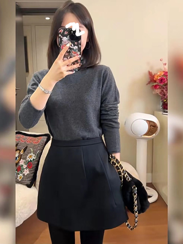 Cos Sundaymerry 36-Count Fine Cashmere Turtleneck Knit Top for Women, Zongzi Jiji Base Sweater