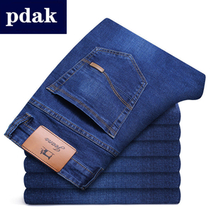 春季新款弹力牛仔裤男士宽松直筒百搭长裤子