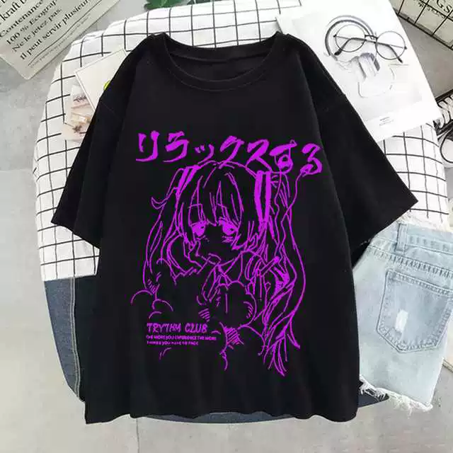 [Oversized T Shirts Anime Y2k Women's T Shirt Print Clothing]