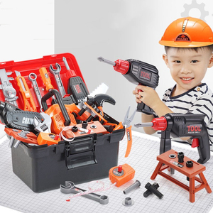 儿童工具箱玩具套装男孩仿真维修台电钻修理宝宝益智过家家拧螺丝
