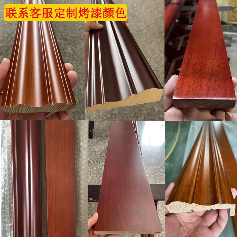 Solid wood lines Chinese decorative wood lines European-style flat ceiling paint-free background wall edge ash door cover line