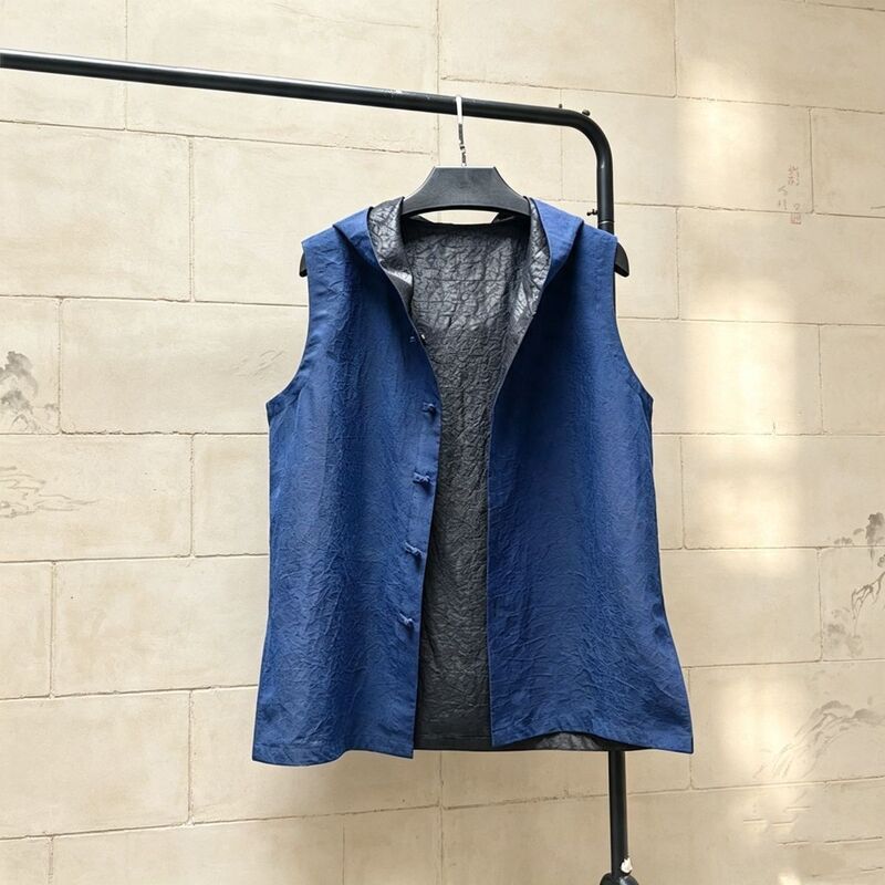 Intangible Cultural Heritage Xiangyun Silk Hooded Vest with Double-Sided Printing, Chinese Tang Suit Hooded Vest, Mulberry Silk Vest, Waistcoat, Jacket Intangible Cultural Heritage Xiangyun Silk Hooded Vest with Double-Sided Printing, Chinese Tang Suit Hooded Vest, Mulberry Silk Vest, Waistcoat, Jacket