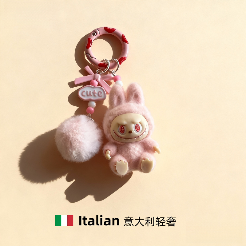 Italian Mini Cute Vinyl Doll Sitting Posture Adorable Modified Doll Phone Charm Labu Keychain