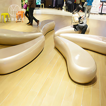Custom GRP Strip Bench Golden Petal Seat Mall Public Area Creative Casual Multiperson Stool Direct