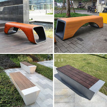 GRP Casual Chair Custom Wood Grain Lacquered stool Bench Creativity Benches Embalming Wooden Seats Public Area Mall Lounge