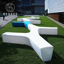Glass GRP strip bench creative Y-shape Profiled Splicing Mall Park Casual Beauty Chen Seat Y Multiperson Break