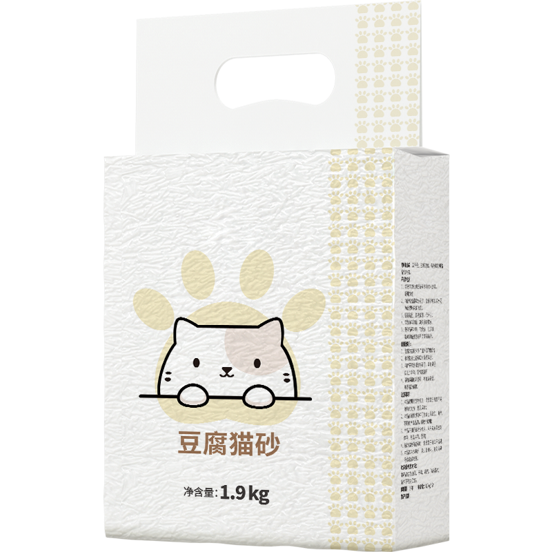 华畜原味豆腐猫砂1.9kg 低尘豆腐砂破碎矿物砂