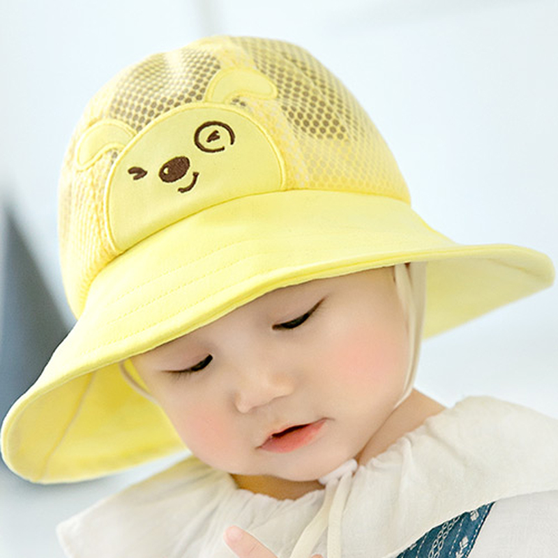 Children and girls are large along the shade hat anti - fly foam fisherman's hat spring - summer baby cute sun protection cap 1 - 3 - 4 years old