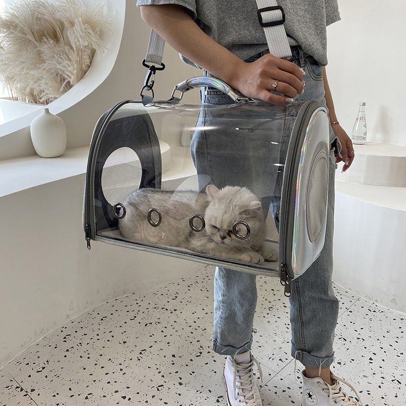 Cat Bag Transparent Out-Of-Car Kitty Breathable Portable Bag Goes Out The Cat Cage Pooch Pooch Supplies Pet Bag Space Capsule