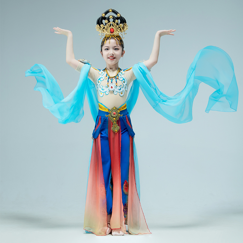 Children's Dance Show Dress Flying Dunhuang Dance Show Bipa Girl Show Chang'e-Ben Moon Show Costume