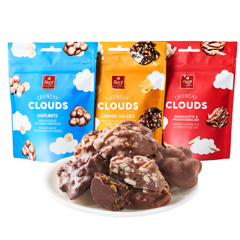 瑞士百年巧克力品牌 Frey CLOUDS 云朵果仁夹心巧克力 150g 天猫优惠券折后￥19.9包邮（￥44.9-25）3味可选
