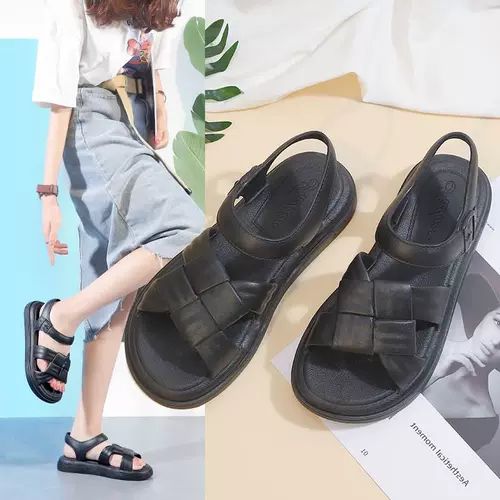 Летние сандалии, плетеная пляжная обувь на платформе, в стиле Шанель