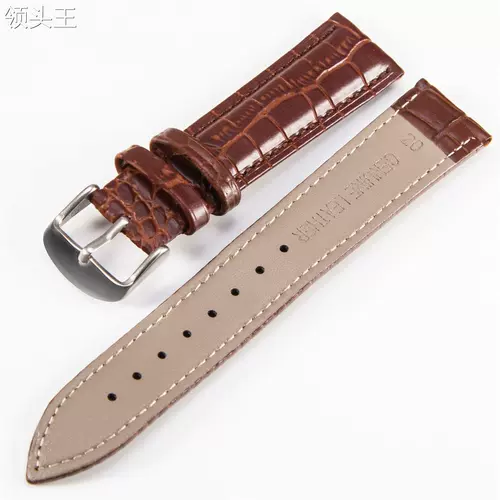 Бамбуковый износостойкий универсальный ремешок для часов подходит для мужчин и женщин, крокодиловый принт, из натуральной кожи