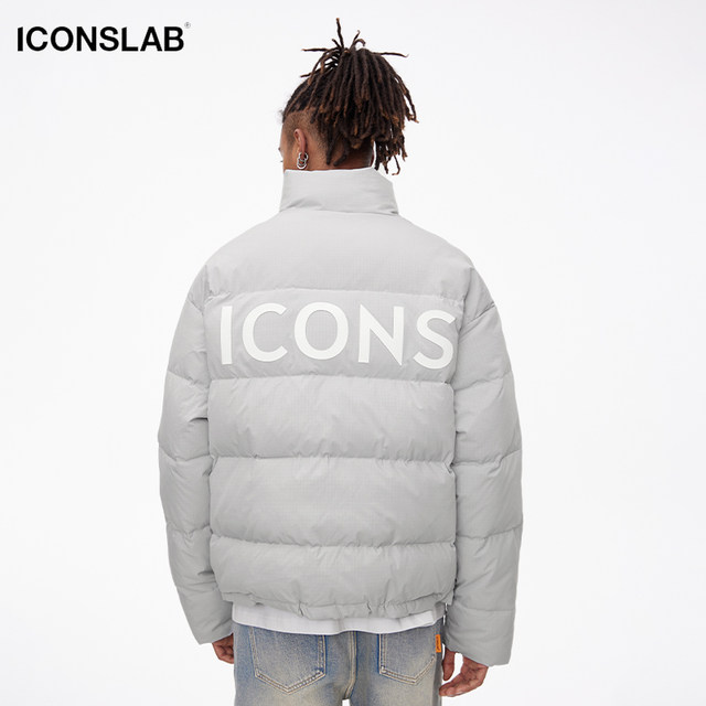 iconslab ສາມ​ມິ​ຕິ​ລະ​ດັບ plaid ສັ້ນ​ທີ່​ສຸດ​ເສື້ອ jacket ຄູ່​ຜົວ​ເມຍ​ລະ​ດູ​ຫນາວ​ຢືນ​ເຖິງ jacket ສໍາ​ລັບ​ຜູ້​ຊາຍ​