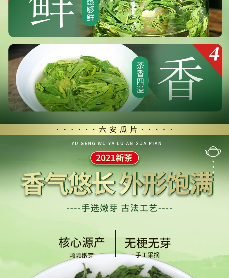 江小茗六安瓜片绿茶新茶罐装