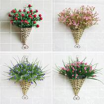 Floral decoration wall hanging Indoor and outdoor wall decoration plastic flower wall hanging basket fake flower living room bedroom wall decoration
