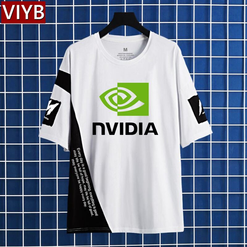 Nvidia Rtx Co-Branded Clothing Men's T-Shirt Short-Sleeved Pure Cotton Loose Round Neck Youth Anime Peripherals