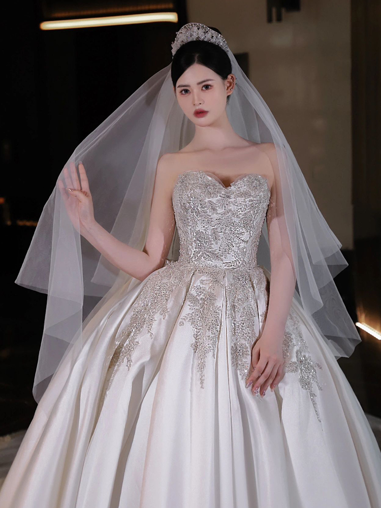 Retro advanced wedding dress for princess, suitable for teen, French retro style Retro advanced wedding dress for princess, suitable for teen, French retro style