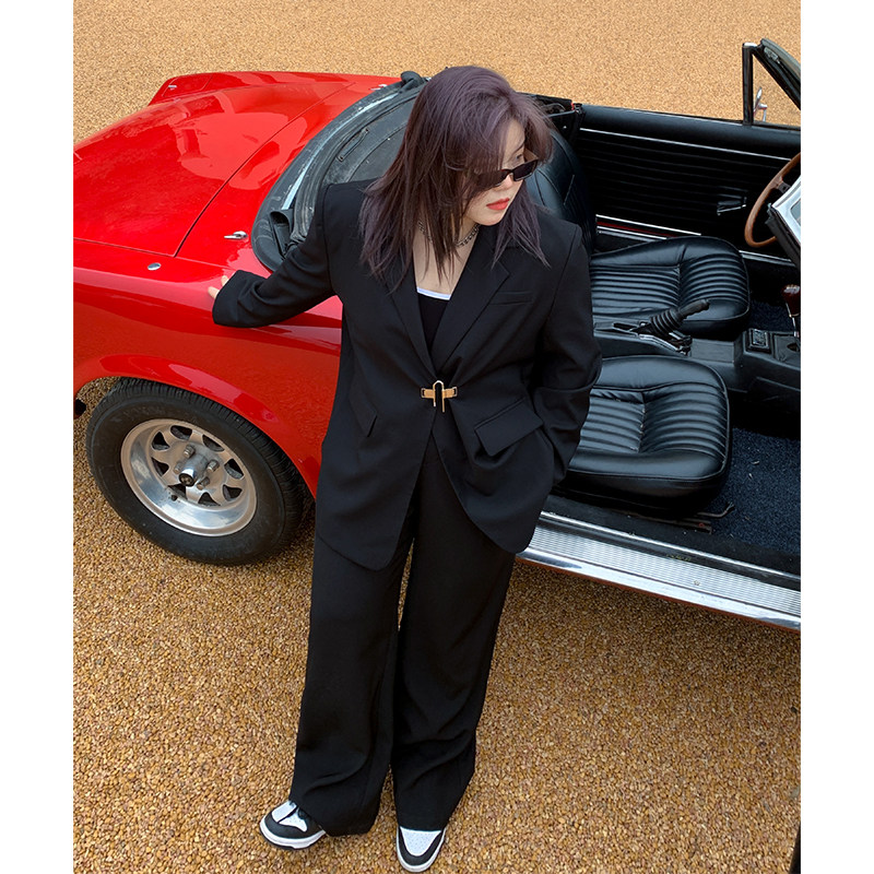 Kaka Don't eat English Advanced Sensation Printed Suit Jacket Straight Cylinder Display Slim Fit Suit Pants Suit