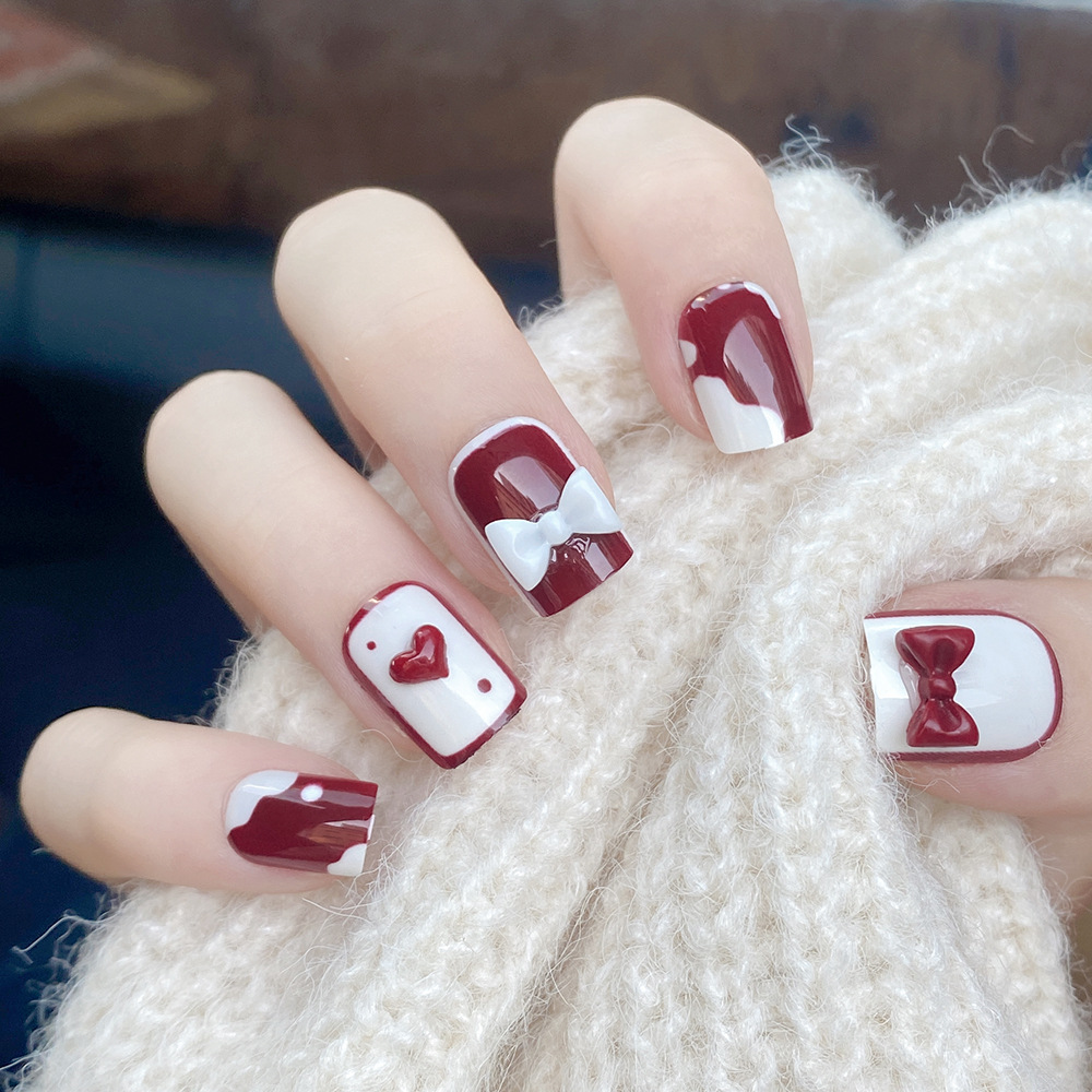 PIJ cum Boli Fake Nail Art Nail Patch Finished Repeated Female Removable Mid-Length Version Removable Wearable